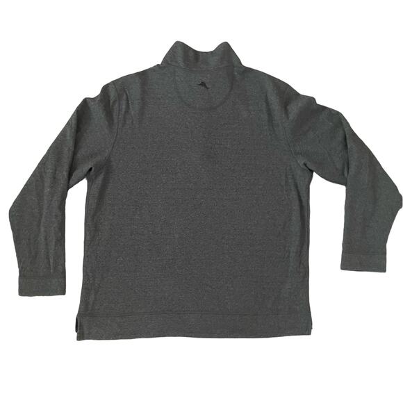 Tommy Bahama Men’s Reversible Quarter Zip Pullover Sweater Black Gray Large - Picture 2 of 12